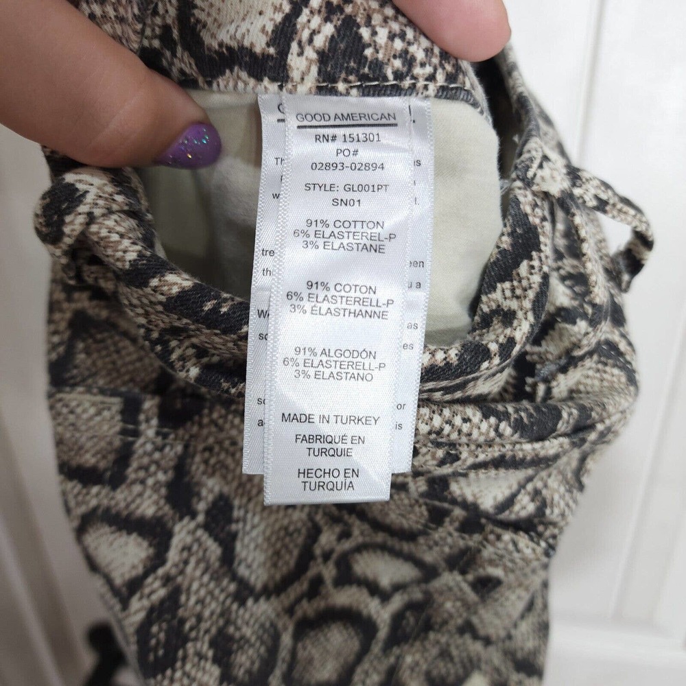 Good American Womens Jeans Good Legs Snake Print High Rise Skinny Pants Size 6 - Picture 10 of 10